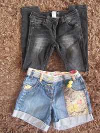 Okazja! C&A spodnie jeansy rurki roz 128-134 cm + krótkie spodenki