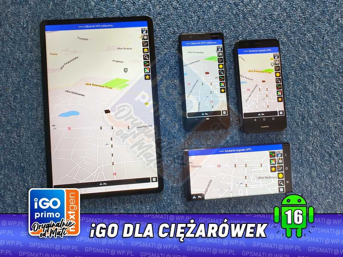 Mapy Nawigacja iGO Nextgen TIR 2025 Ciężarowki ANDROID 14 15 16 Radary
