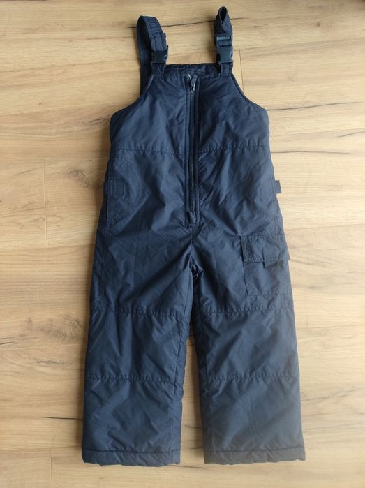 Granatowe spodnie 104 śniegowe  ogrodniczki regulowane