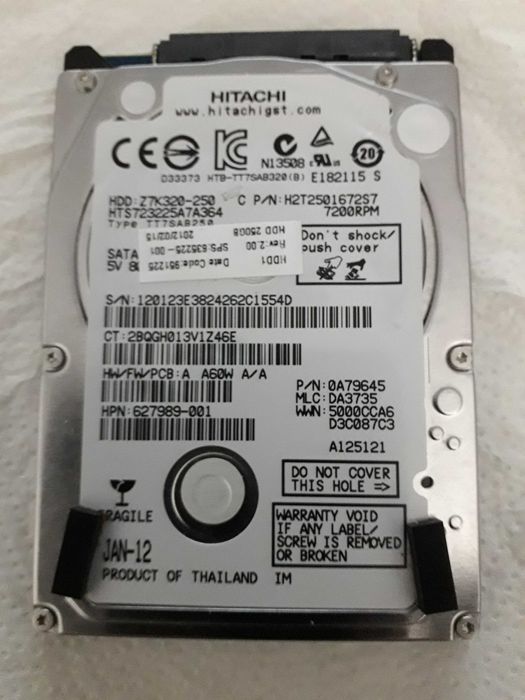 Disco para Notebook Hitachi Z7K320 250GB  7200 RPM SATA 2,5