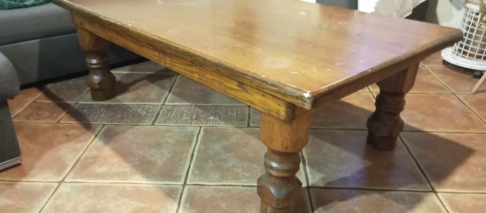 stolik kawowy / ława kawowa z dębu do renowacji