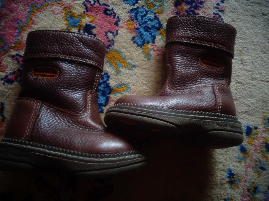 Kozaki kozaczki skórzane brązowe Hush Puppies rozmiar 20