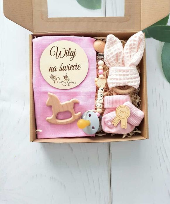 Prezent dla niemowlaka Gift Box Baby dla dziewczynki zestaw