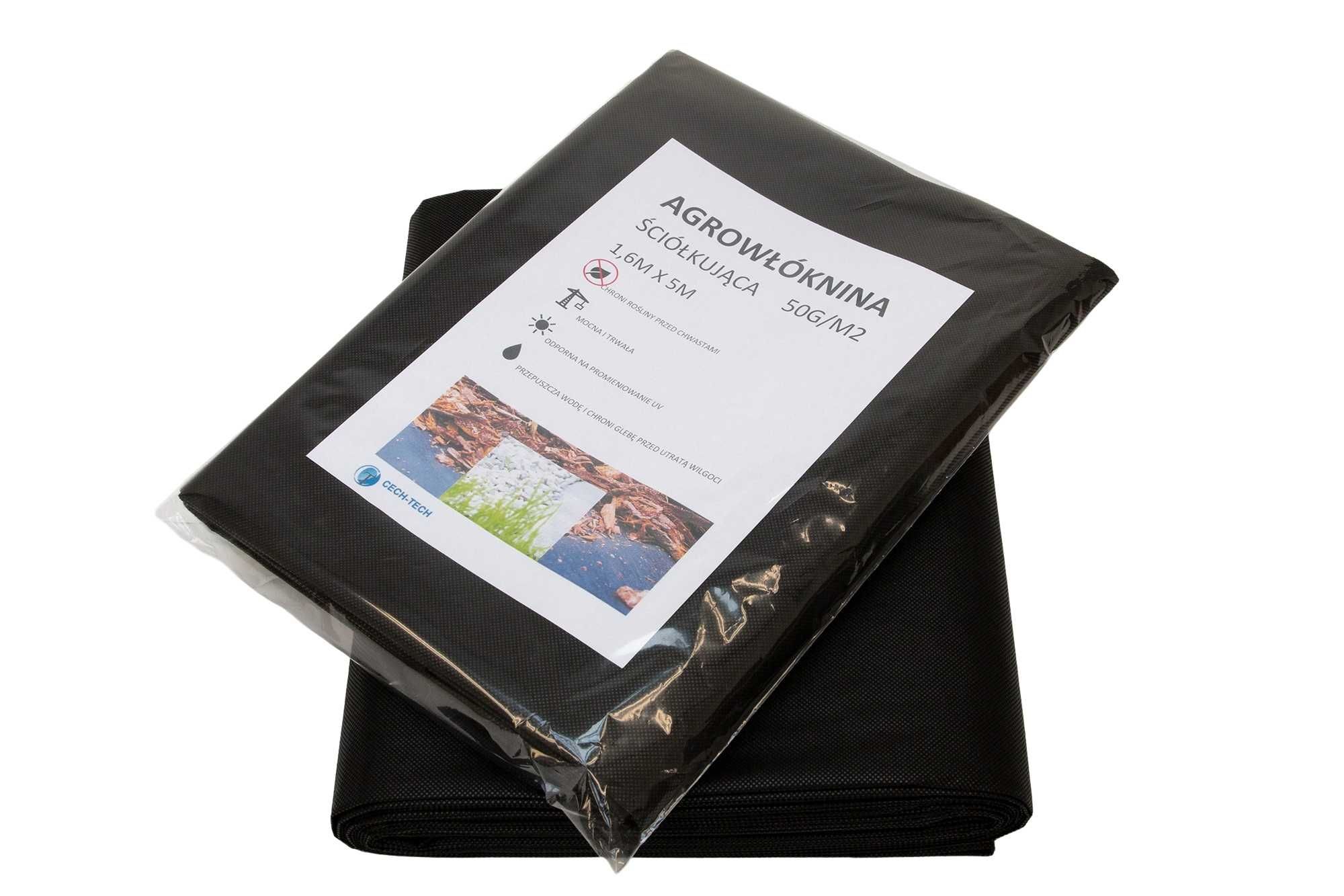 Agrowłóknina czarna ściółkująca 1,6m/10m - 50g/m2 CZARNA