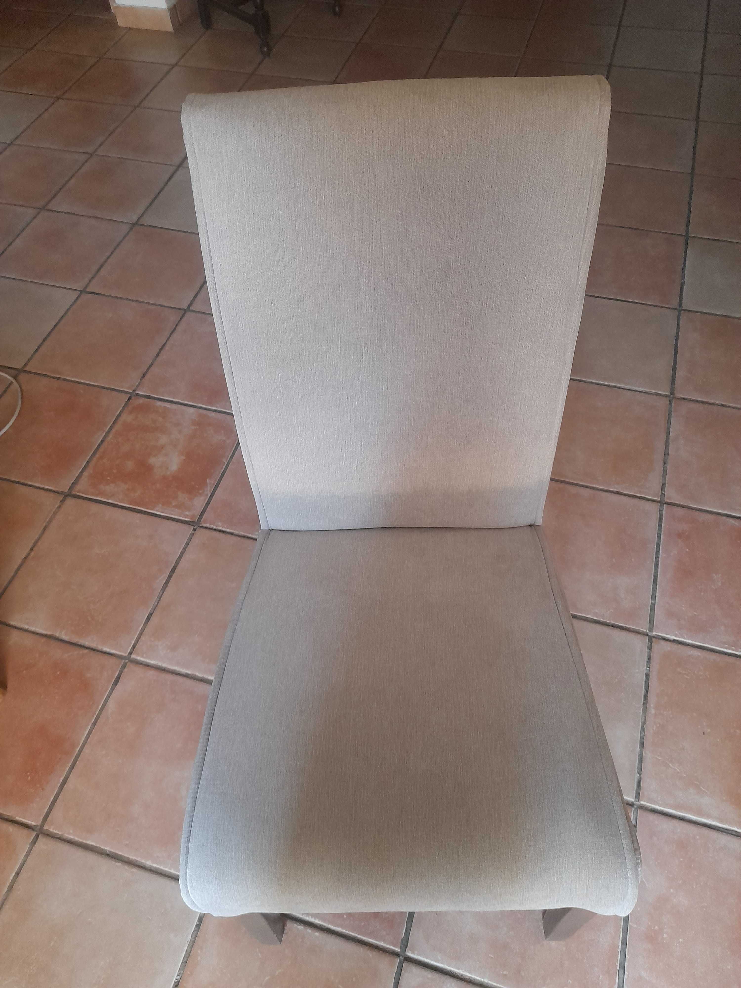6 cadeiras de sala em tecido cinzento claro novas