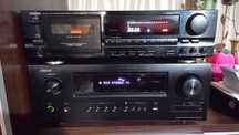 Zestaw Denon AVR-1912 + magnetofon DRM-740 + kolumny