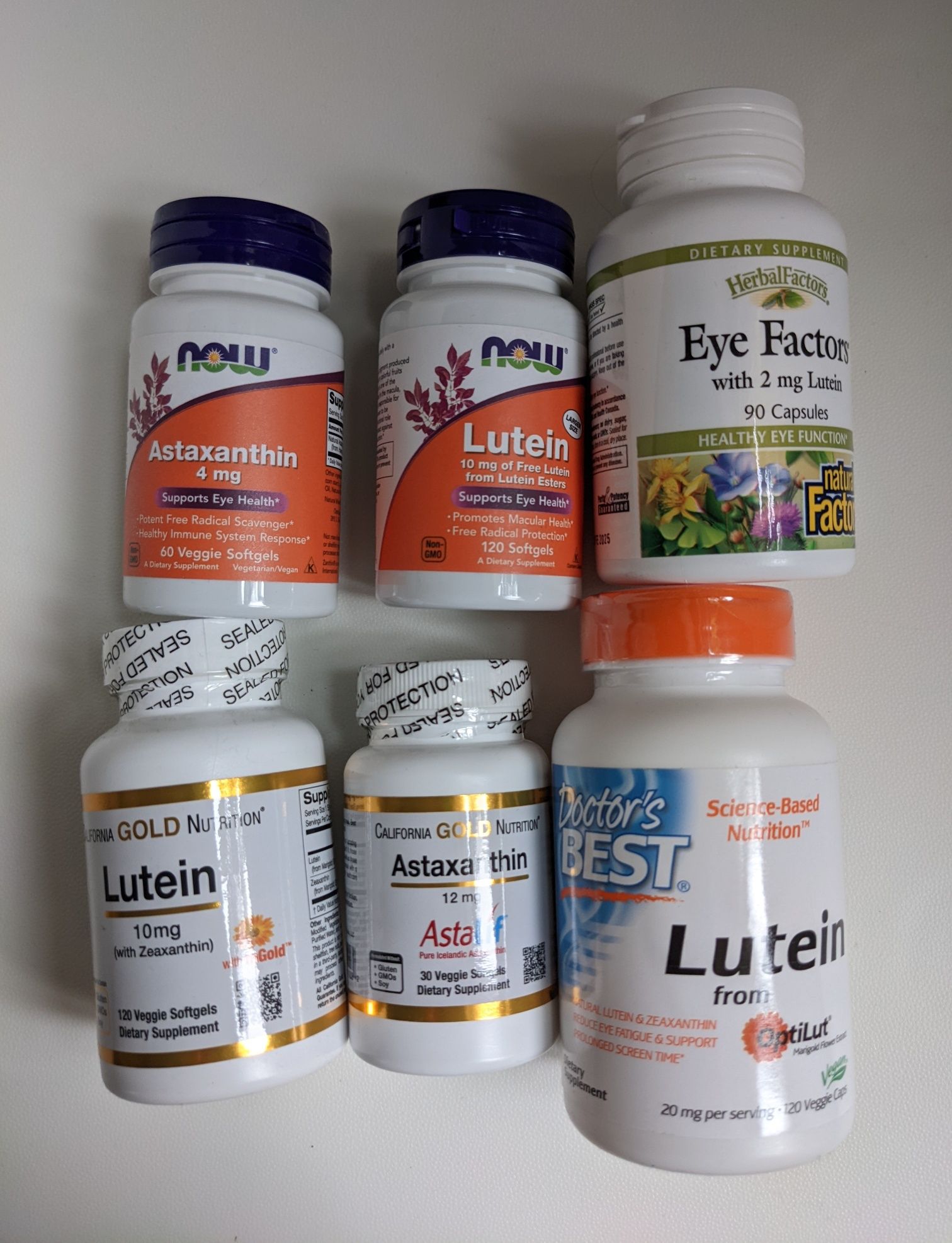 NOW Foods Doctor's Best CGN Natural Eye Factors Лютеїн Астаксантин США