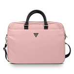 Torba Guess Nylon Triangle Logo na laptopa 16" - różowa