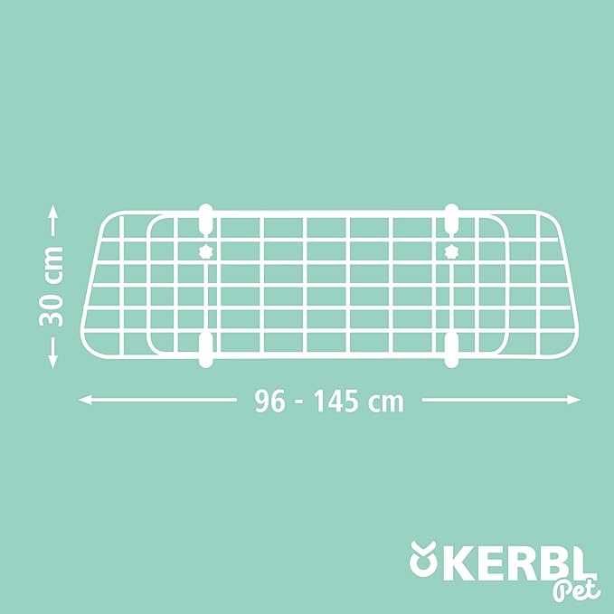 Kerbl Maxi-Pet Kratka do Samochodu, Czarny, 96-145 x 30 cm