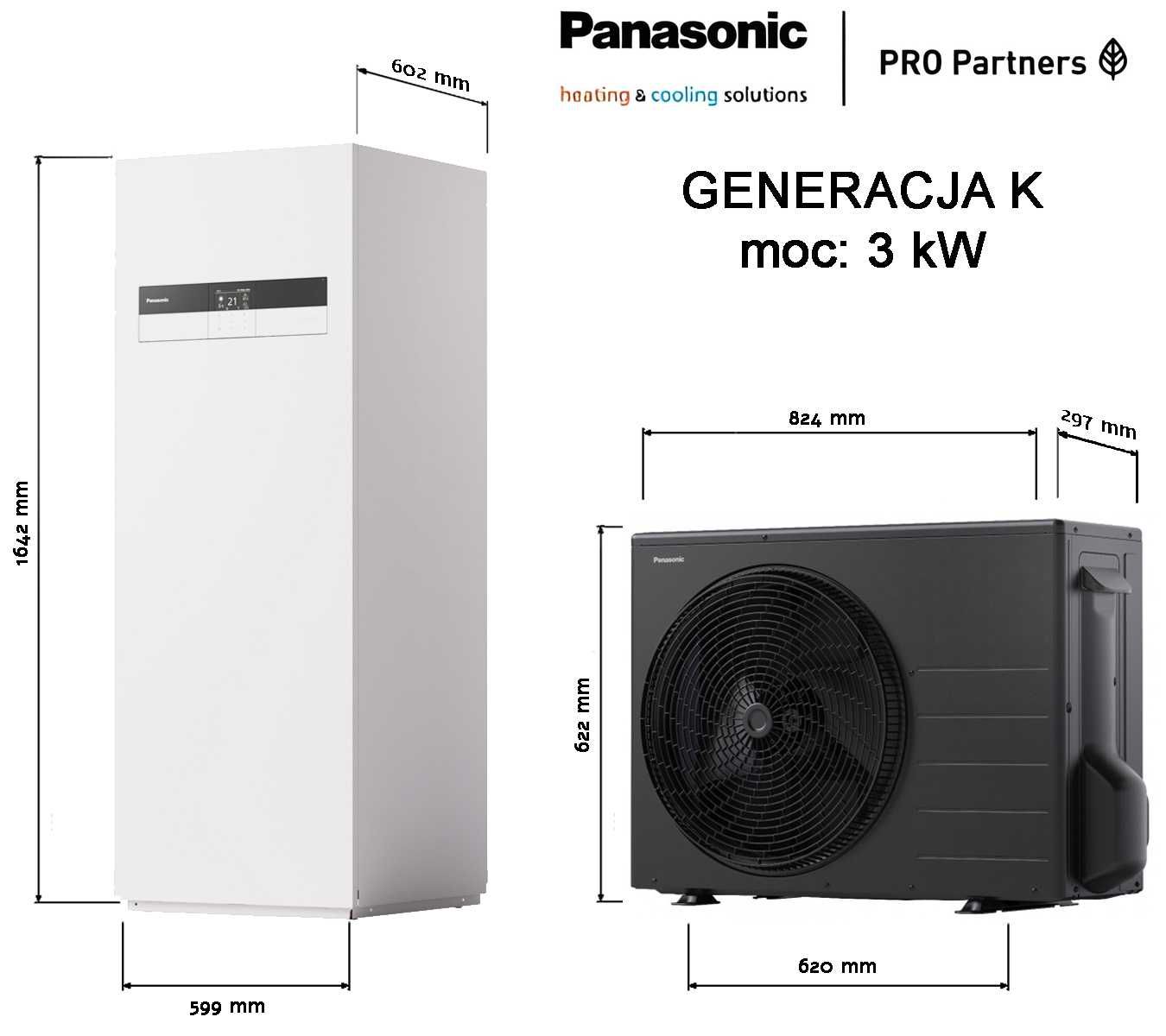 Pompa ciepła Panasonic seria K 3 KW 2-STREFOWA KIT-ADC03K3E5B [MONTAŻ]