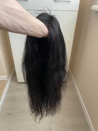 Натуральна перука довжина 78 см тений каштан