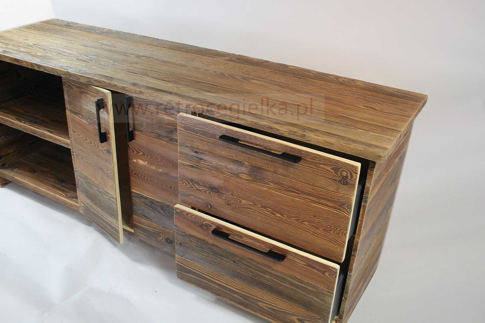 Duża szafka łazienkowa stojąca, komoda, stare drewno sosnowe