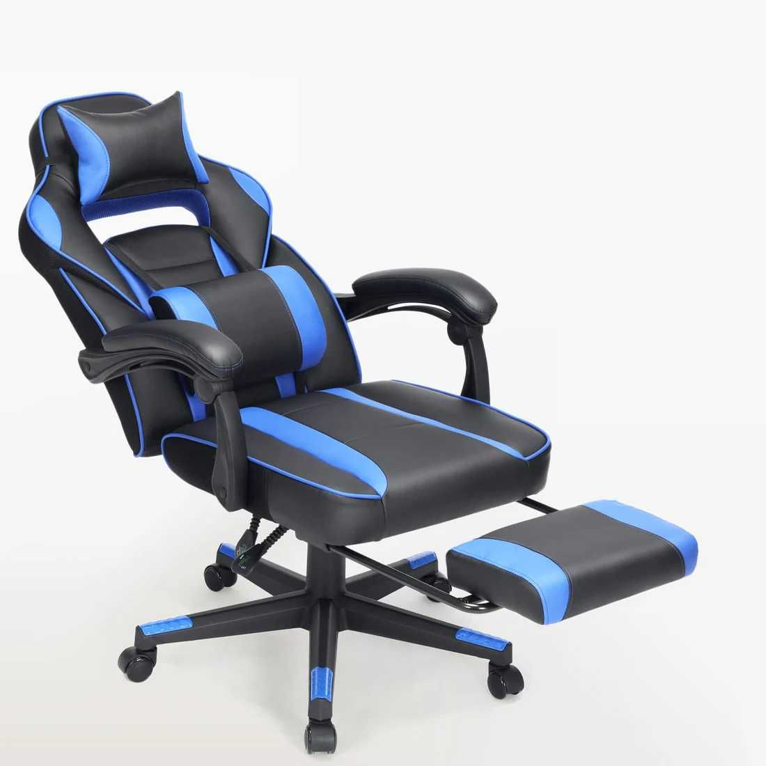 Cadeira gamer com apoio para pés, 150 kg
