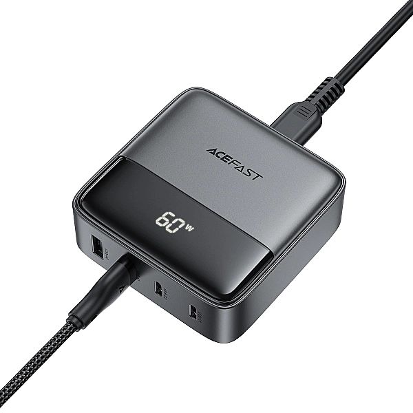 Stacja ładująca Acefast Z6 PD65W GaN (2 x USB-C + 2 x USB-A) z końcówk