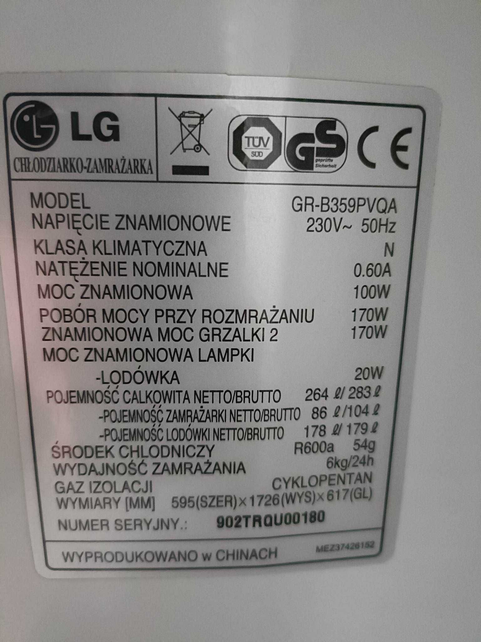 Lodówka LG GRB 359
