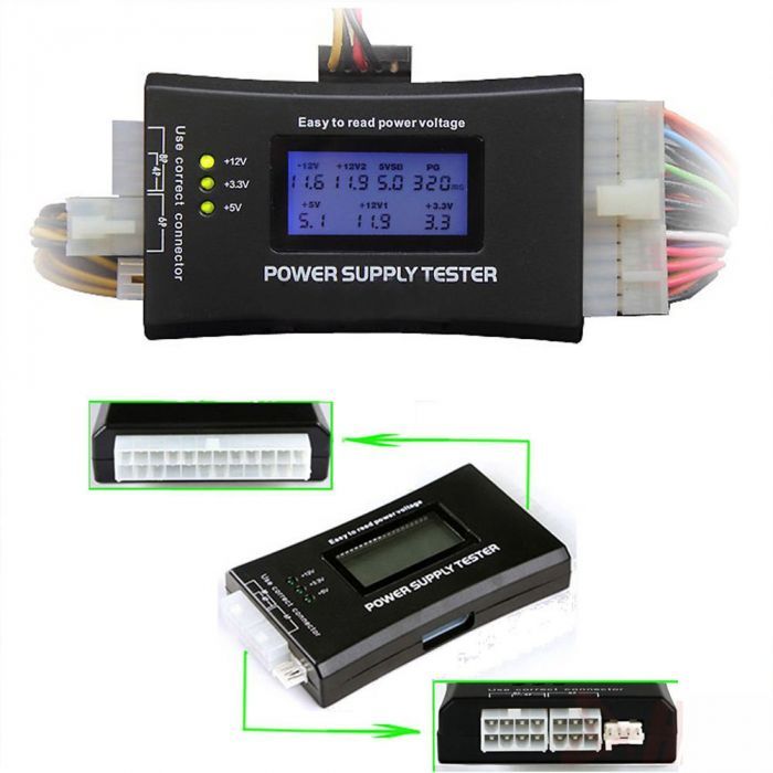 T317 Testador Digital de Fontes Alimentação Computador Novo!