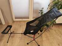 Fotel krzesło turystyczne campingowe składane wysokie + podnóżek