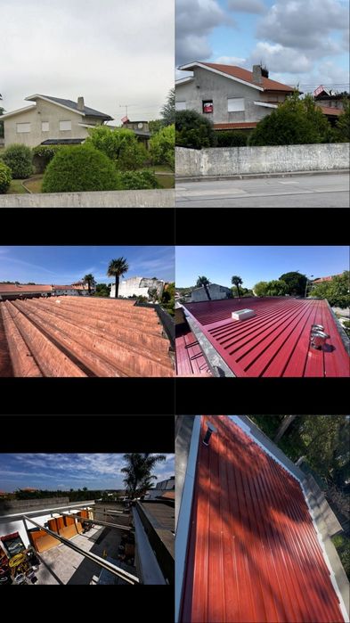 Serviços de telhados, coberturas e estruturas.