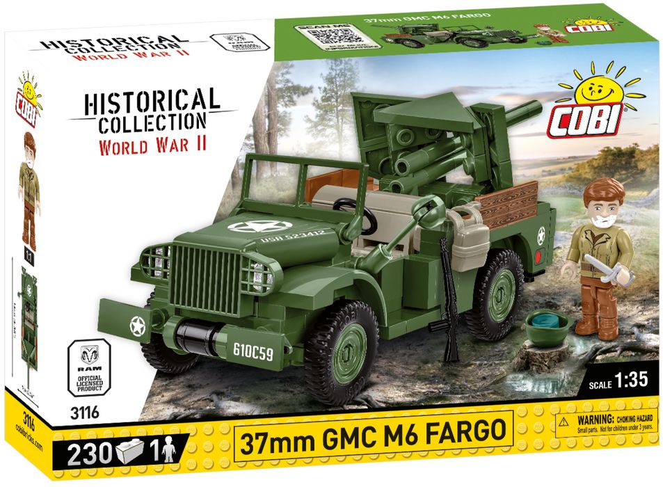 Klocki cobi 3116 pojazd 37MM GMC M6 FARGO