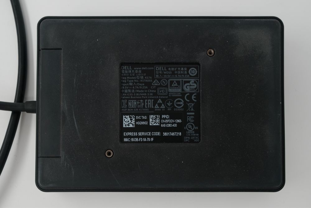 Stacja dokująca Dell WD15 Dock USB C Thunderbolt 3 180W