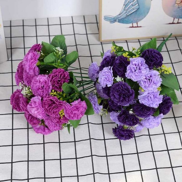 Chryzantema Bukiet Sztuczne Kwiaty do Wazonu Dekoracji Kompozycja 35cm