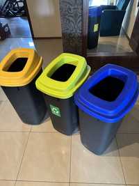 Kosz na śmieci do segregacji odpadów 3 sztuki zestaw