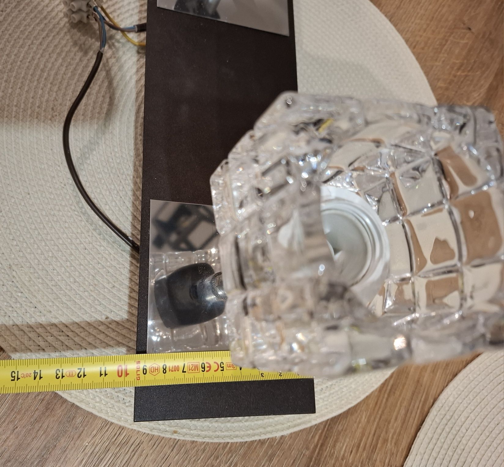 Lampa , klinkiet z kryształowymi kloszami