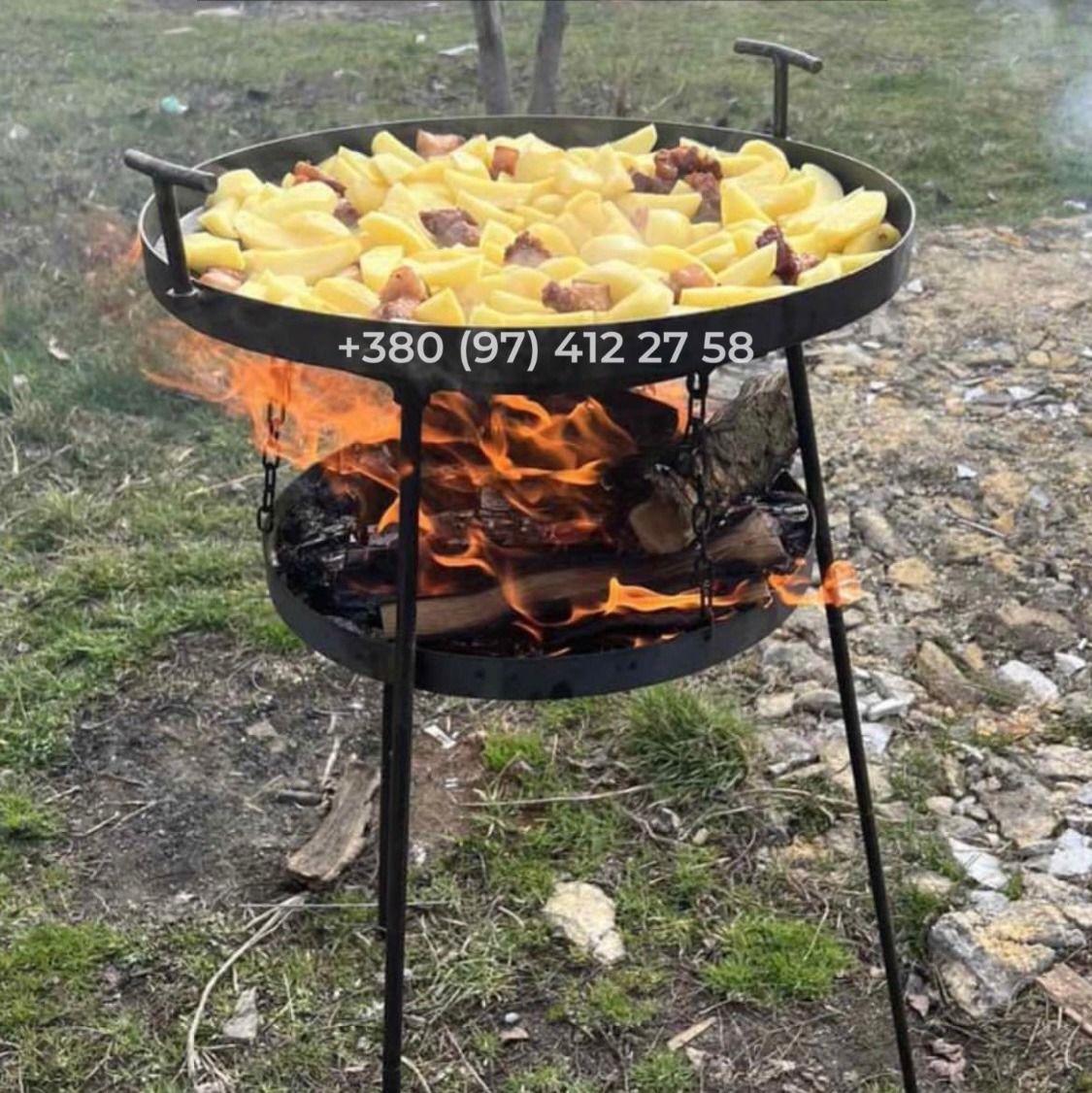 Пательня із диску борони з підвіскою для вогню САДЖ