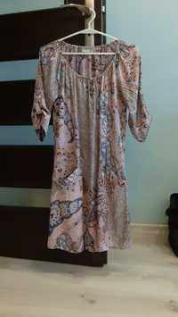 Pastelowa pudrowa sukienka Wallis 38 M