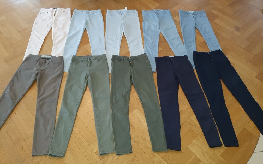 Zestaw 10 par spodni skinny jeans rurki 36