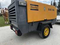Kompresor srubowy Atlas copco xas186 zestaw do piaskowania