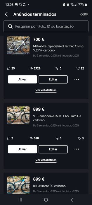 Bicicletas de estrada carbono oportunidades