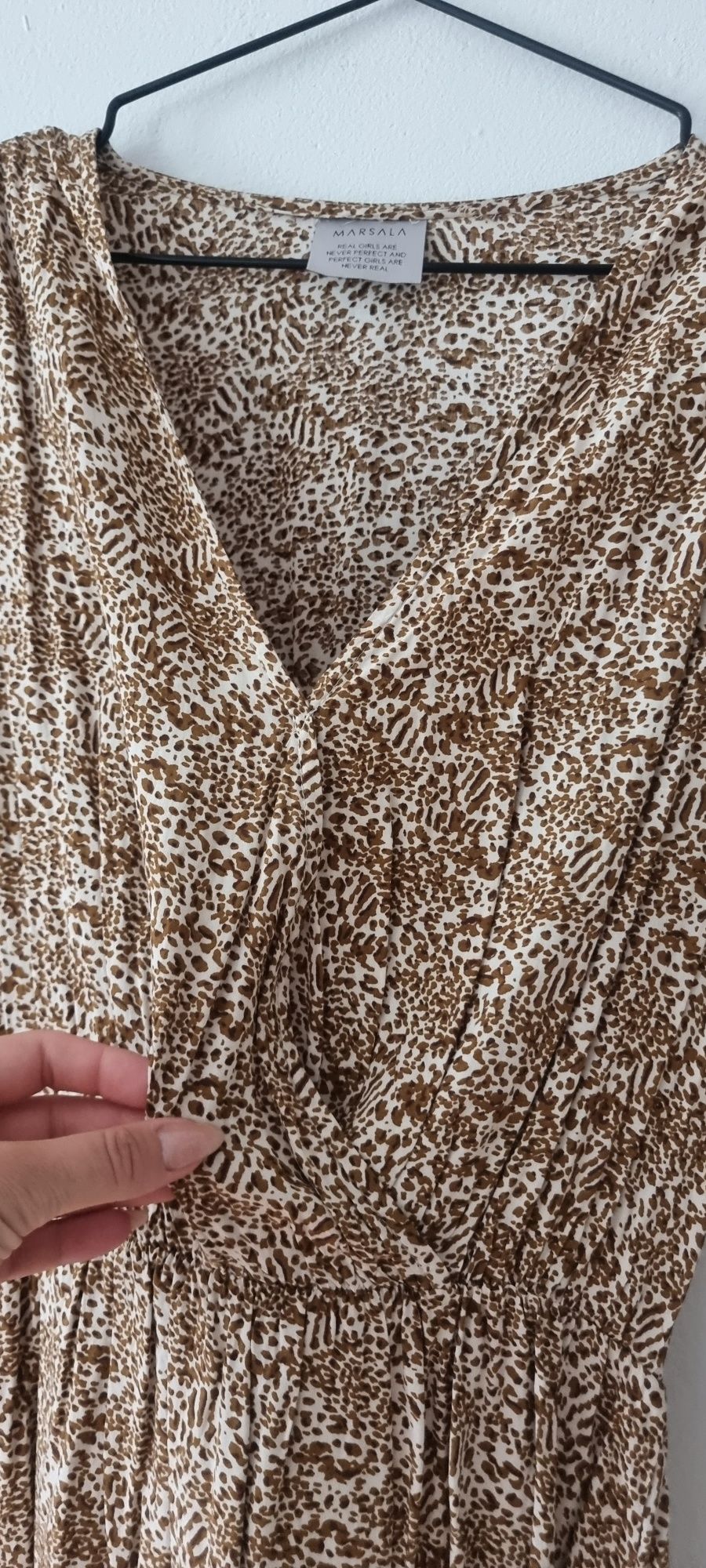 Krótka sukienka Marsala m/l  panterka