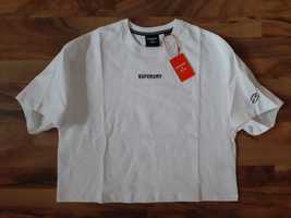 Superdry Nowy biały oversize t-shirt S 36