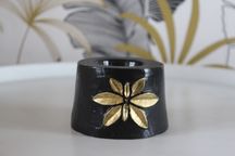 Świecznik gipsowy glamor czarny Tealight