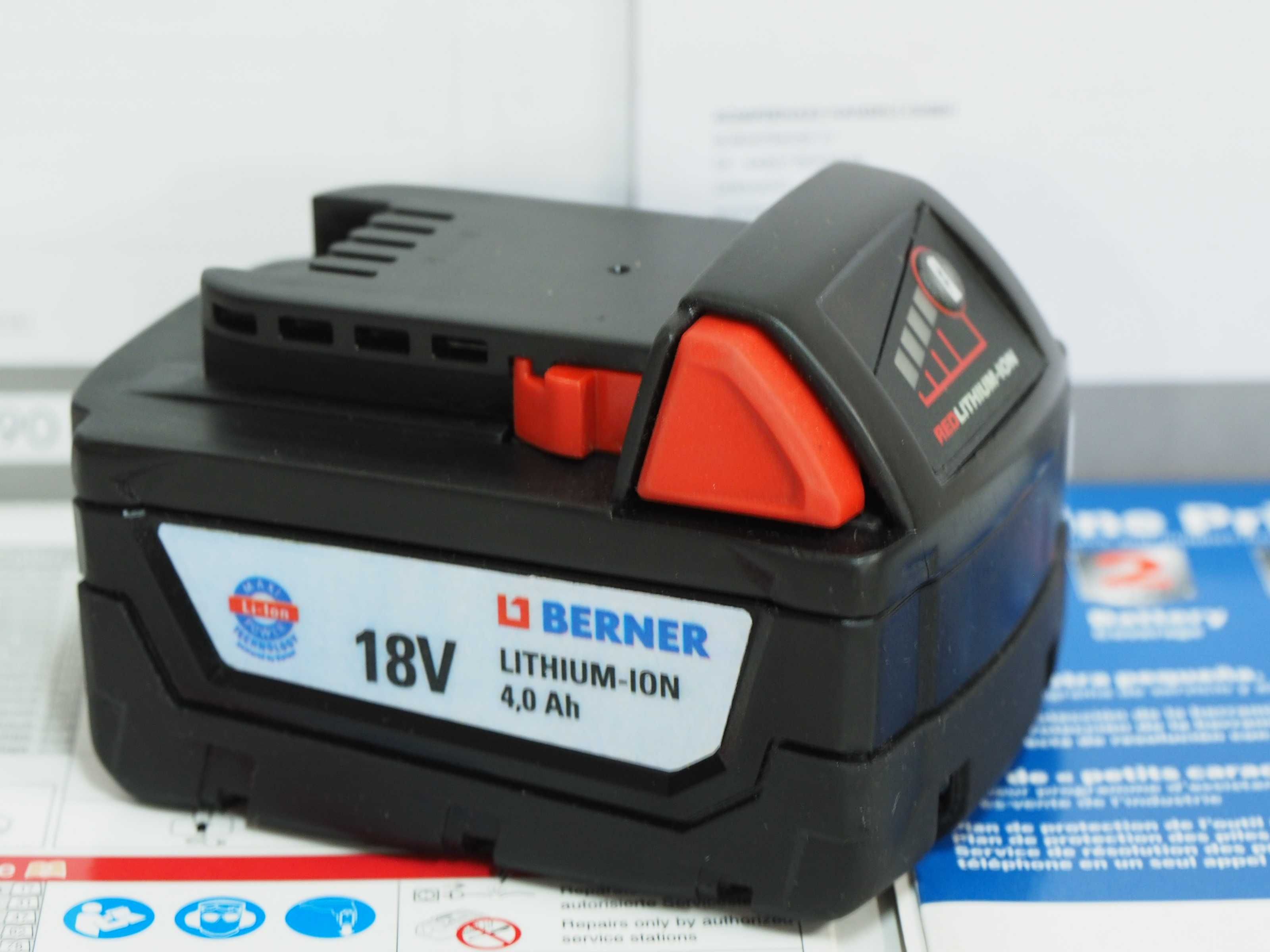 Akumulator bateria BERNER 18V 4ah Jak nowa LI-ION