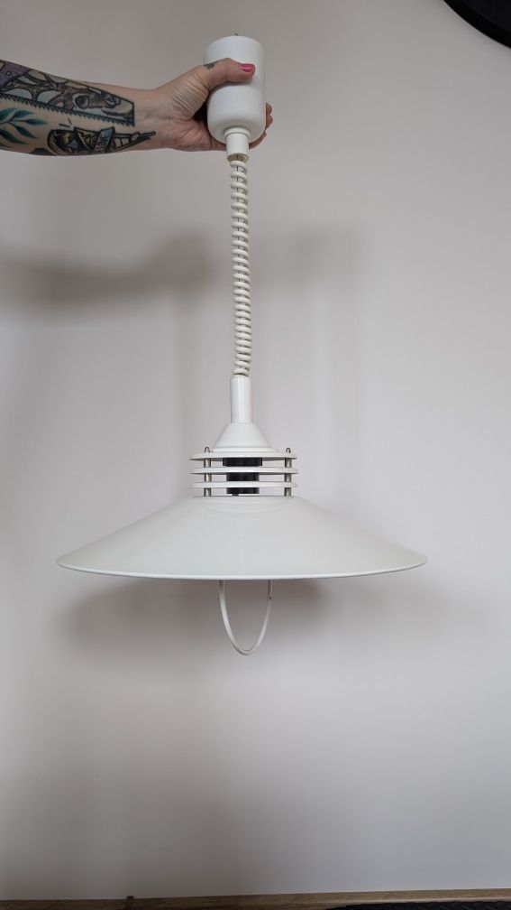 Lampa mid century modern prl vintage space age spodek na sprężynie