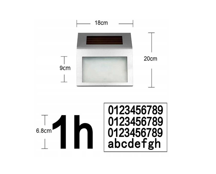 NUMER DOMU Nowoczesny LED SOLAR! podświetlany numer NR DOM Mega Design