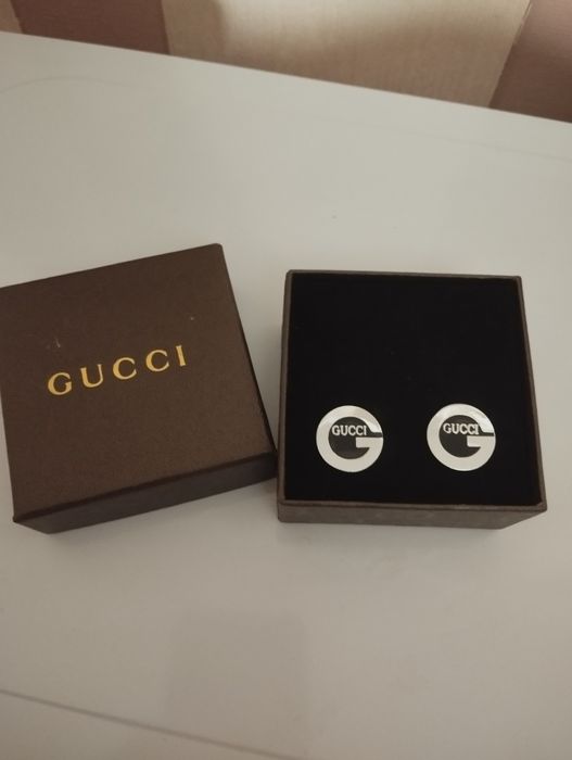 Gucci запонки серебряные