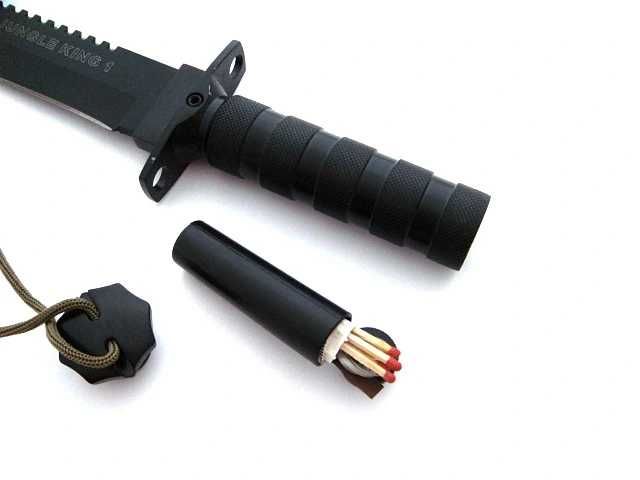 Duży NÓŻ RAMBO + Proca+Piła+Rzutka Survivalowy Bagnet Finka