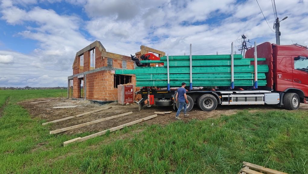 Tartak stemple deski kantówki więźba drewno dachowe