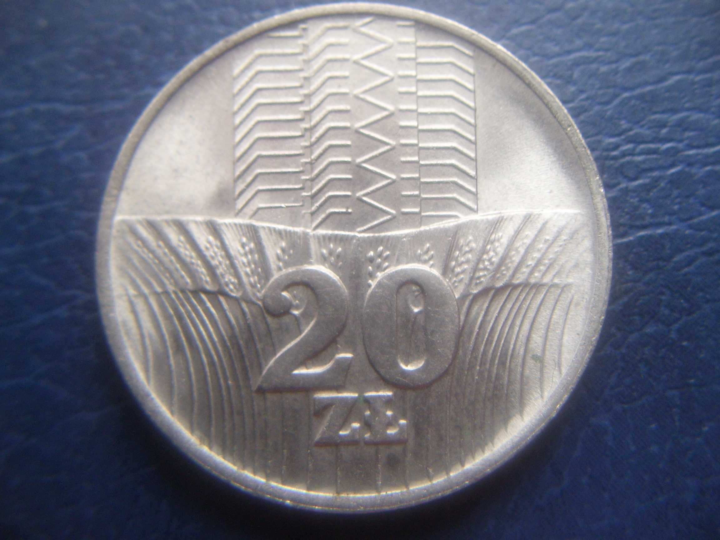 Stare monety 20 złotych 1973 Kłosy PRL stan menniczy