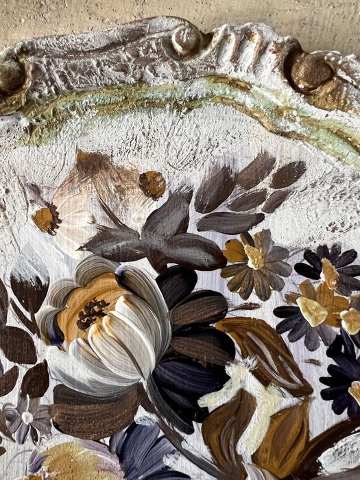 Recznie malowana drewniana talerz taca