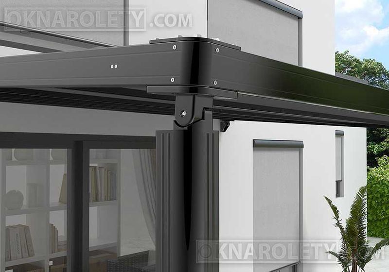 Pergola przyścienna tarasowa silnik + LED 400x400 Super Cena!