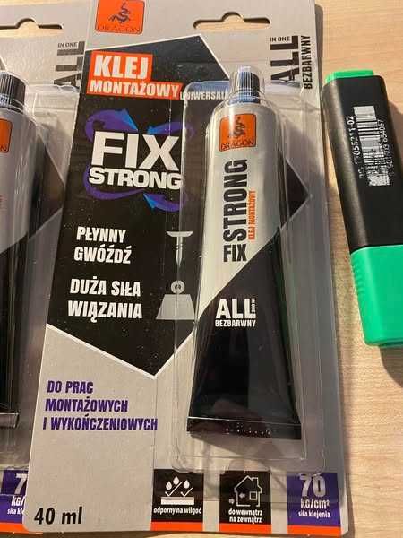 Klej Montażowy FIX STRONG Płynny gwóźdź Dragon -2szt SUPER Tanio-11 zł