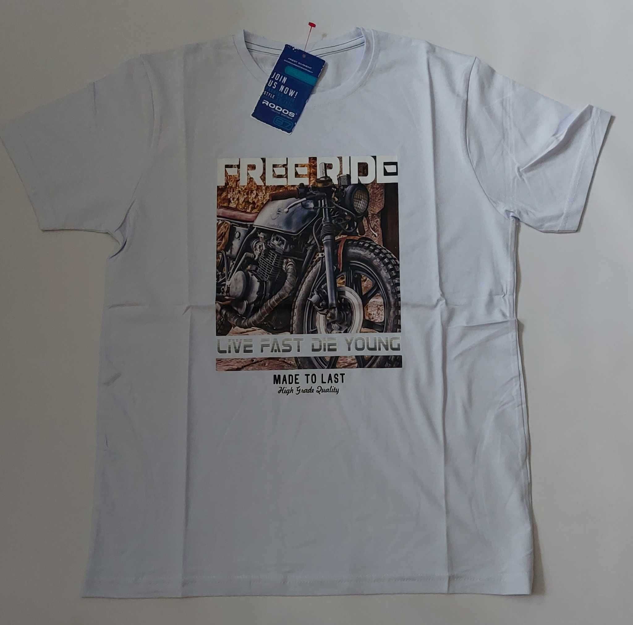 T-Shirt męski Koszulka męska TURECKA bawełna elastan motor RODOS r 2XL