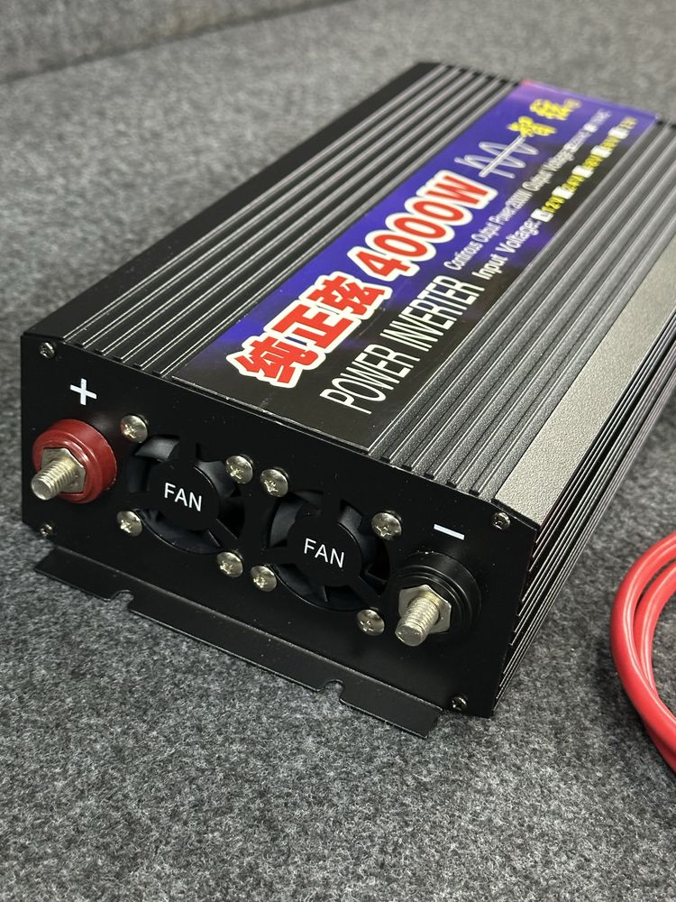 Інвертор трансформатор перетворювач 12V 220В 4000Вт чиста синусоїда