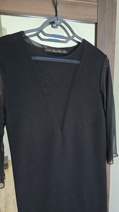 Zara sukienka czarna tiulowe rękawy L jak nowa
