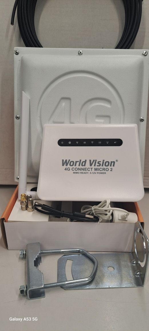 Комплект для мобільного 4G інтернету роутер World Vision micro 2