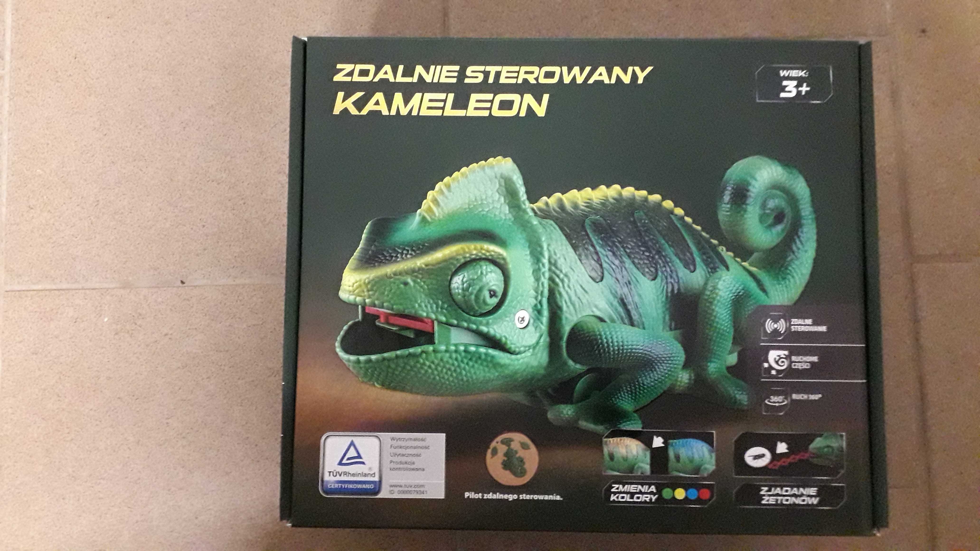 Kameleon zdalnie sterowany. Zmienia kolory, zjada żetony